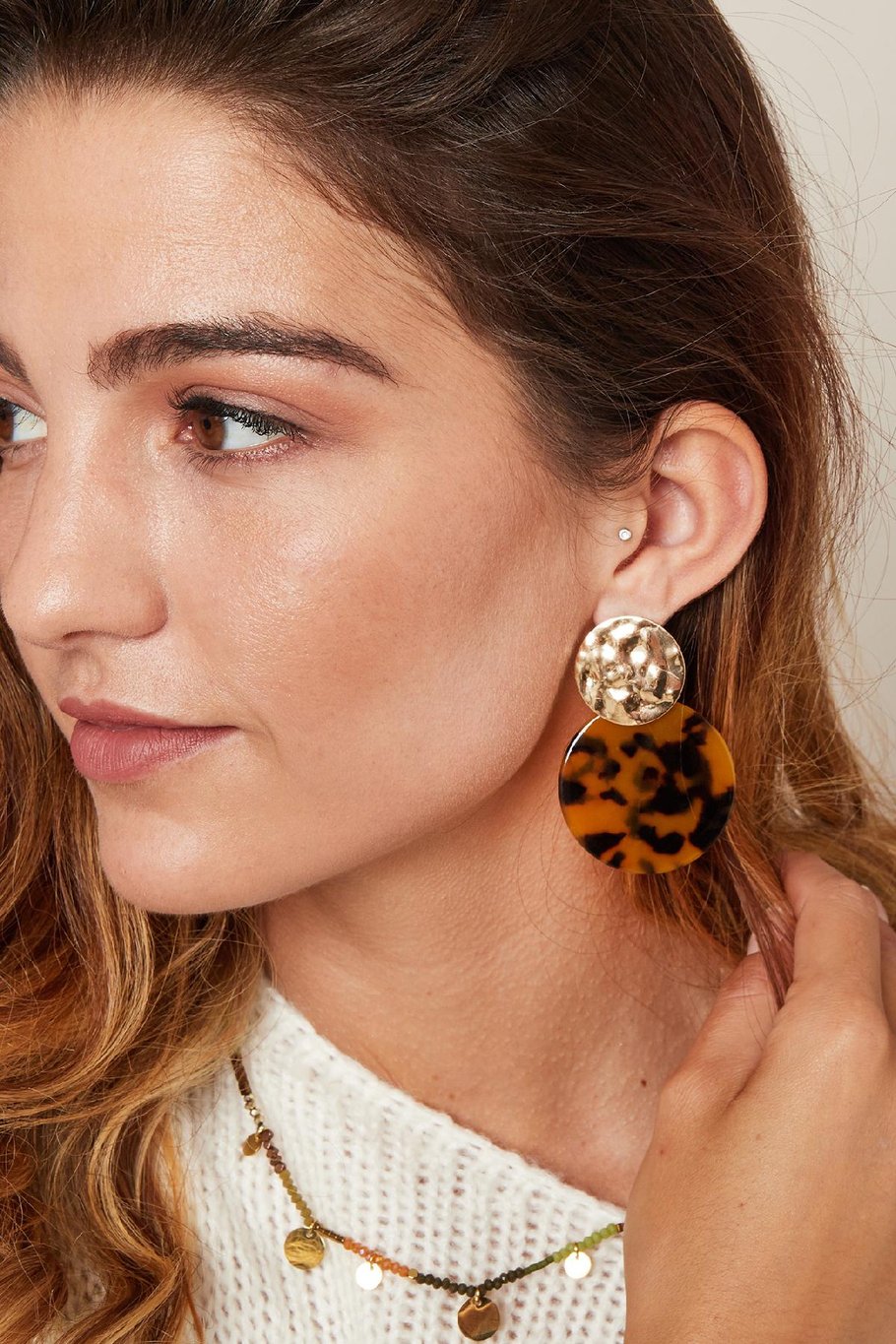 Earrings Wild One Marron Métal Image2